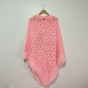 Baby Pink Crochet Poncho